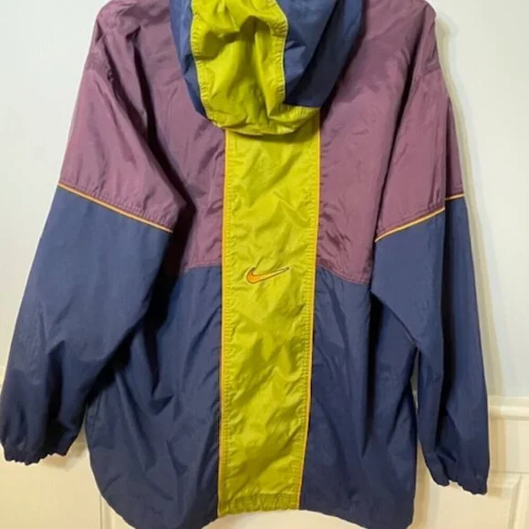 Vintage 90's Y2K Nike White Label Colorblock Windbreaker Hoodie Large - Picture 4 of 7